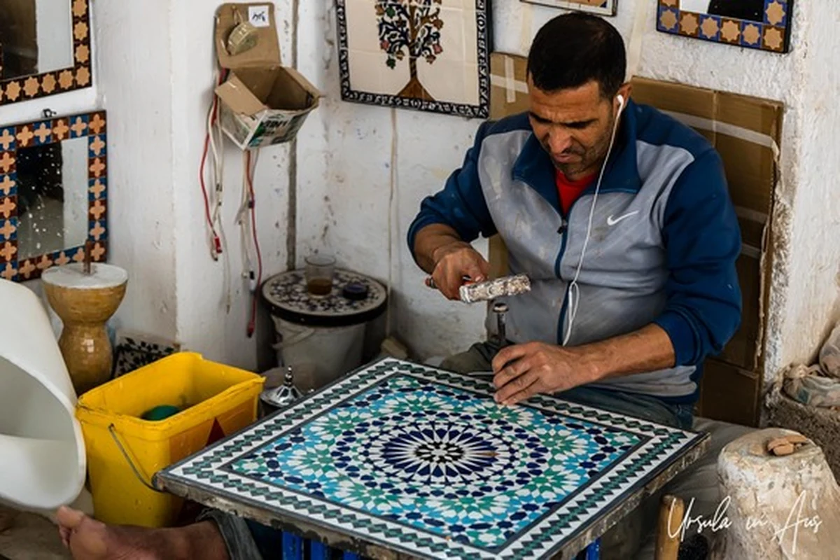 Zellige tiles and handmade Moroccan crafts