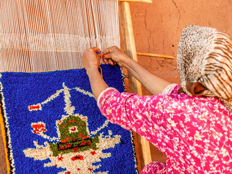 A Moroccan artisan at work in a workshop