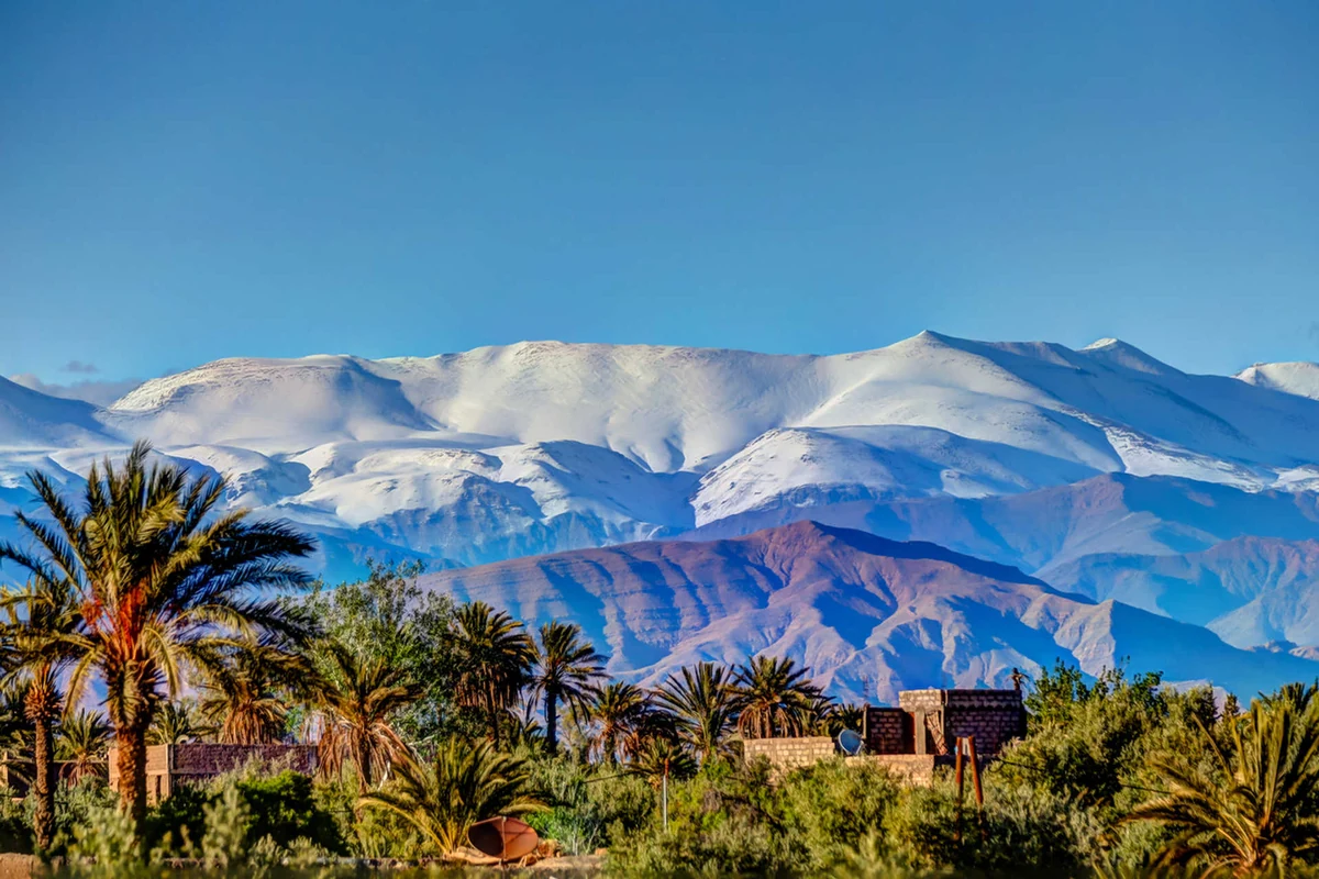 Atlas mountains and desert landscape in Morocco