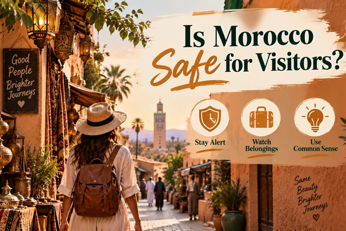 A busy and welcoming Moroccan street