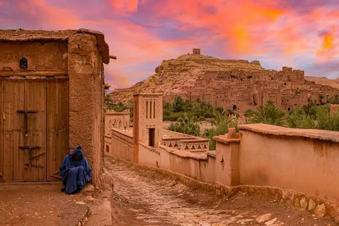 Le ksar d'Aït Ben Haddou au coucher du soleil